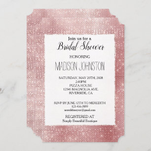 Invitation Glam Blush Pink Glitz