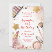 Invitation Glam Blush Pink Spa Birthday Party (Devant)