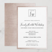 INVITATION GLAM BLUSH ROSE OR VOTRE ATELIER DE LOGO GALA ÉVÉN (Devant / Derrière)