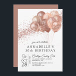 Invitation Glam Blush Rose Rose or Parties scintillant Balloo<br><div class="desc">Glam Blush Rose Parties scintillant or Ballons Anniversaire Invitation</div>