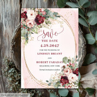 Glam Boho Rouge Profond Fard Doré Fleurs Enregistr