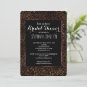 Invitation Glam Brown Black Empreinte de léopard douche nupti (Debout devant)