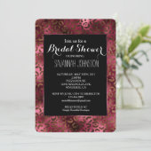 Invitation Glam Brown Bourgogne Empreinte de léopard douche n (Debout devant)