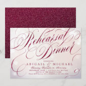 Invitation Glam burgundy Dîner de répétition de calligraphie  (Devant / Derrière)