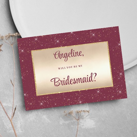 Invitation Glam burgundy or parties scintillant confetti Brid