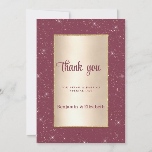 Invitation Glam burgundy or parties scintillant confetti Merc (Devant)