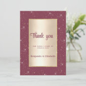 Invitation Glam burgundy or parties scintillant confetti Merc (Debout devant)