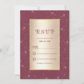 Invitation Glam burgundy or parties scintillant confetti RSVP (Devant)