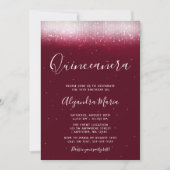 Invitation Glam Burgundy Quinceañera (Devant)