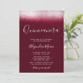 Invitation Glam Burgundy Quinceañera (Debout devant)