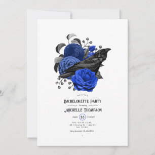 Invitation Glam Burgundy Raven Gothique Bachelorette Party