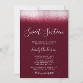 Invitation Glam Burgundy Sweet 16 (Devant)