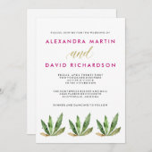 Invitation Glam Cactus Mariage (Devant / Derrière)