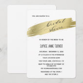 Invitation Glam Calligraphy Gold Stroke Fête des mariées (Devant / Derrière)