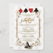 Invitation Glam Casino Art Déco 90 et fabuleux anniversaire (Devant)