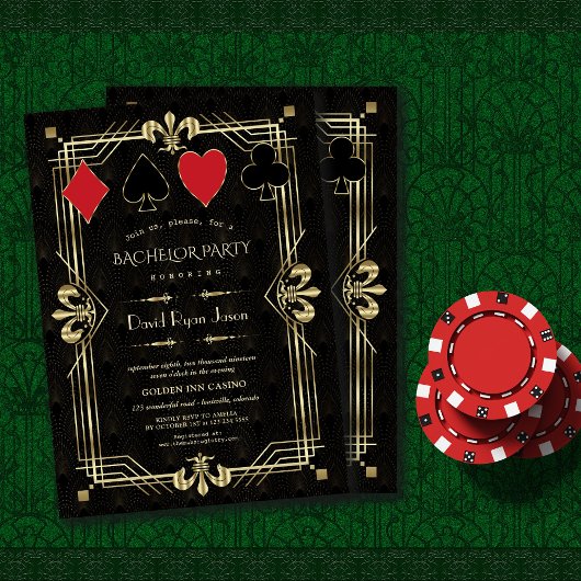 Invitation Glam Casino Royale Great Gatsby Bachelor Party