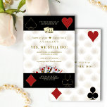 Invitation Glam Casino Royale Vegas Poker Vows Renouvellement<br><div class="desc">Pour 10, 25, 50 ans de fête Mariage. Unique Casino Royale et Great Gatsby conception de carte à thème. Il affiche un style art déco vintage, Hollywood des années 1920, deux dés, des costumes de cartes, des cartes à jouer. Des formulations spéciales sont utilisées comme dans le jeu de poker,...</div>