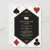 Invitation Glam Casino Vegas Gold Gatsby Nouvel An (Devant)