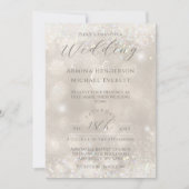 Invitation Glam Champagne et Parties scintillant Élégant Mari (Devant)