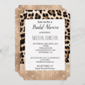 Invitation Glam Champagne Glitz Crème Leopard (Devant / Derrière)