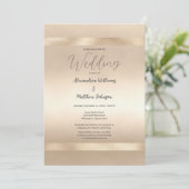 Invitation Glam Champagne Gold Glamor Mariage de luxe (Debout devant)