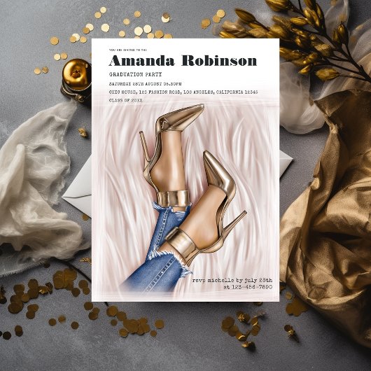 Invitation Glam Chic Fashion Show Graduation