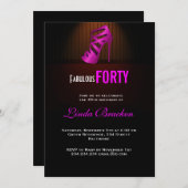 Invitation Glam Chic Pink High Heel Fabulous Quarty Invitatio (Devant / Derrière)