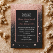 Invitation glam chic rose gold Glitter gold frame wedding