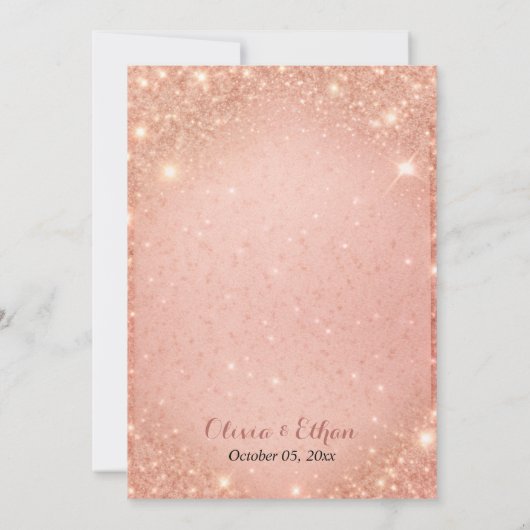 Invitation glam chic rose or Parties scintillant or cadre mar (Dos)