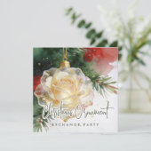 Invitation Glam Christmas Ornament Shaped Like a Rose Invi (Debout devant)