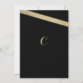 Invitation Glam classe or noir géométrique Graduation (Dos)