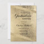 Invitation Glam classy luxury gold geometrical Graduation (Devant)