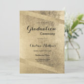 Invitation Glam classy luxury gold geometrical Graduation (Debout devant)