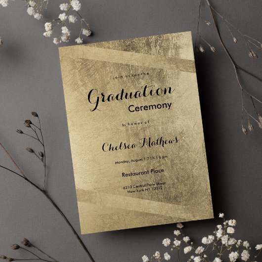Invitation Glam classy luxury gold geometrical Graduation