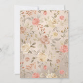 Invitation Glam Classy Peachy or main peint Mariage Rose (Dos)