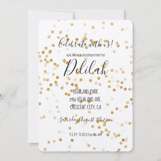Invitation Glam Confetti (Devant)
