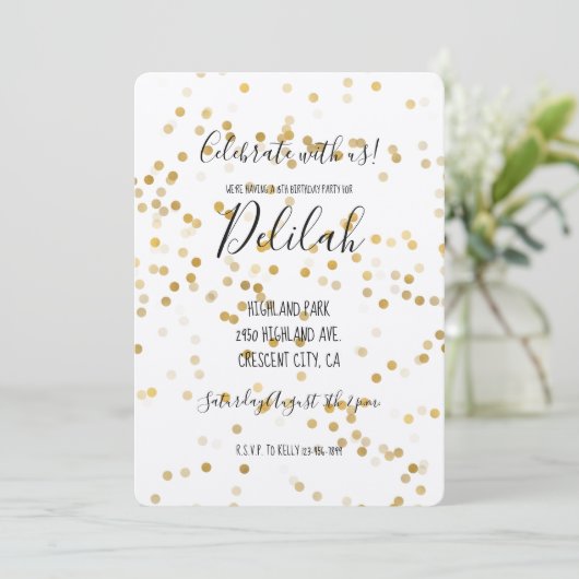 Invitation Glam Confetti (Debout devant)