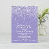 Invitation Glam Confetti Sweet moderne 16 Anniversaire (Debout devant)