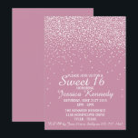Invitation Glam Confetti Sweet moderne 16 Anniversaire<br><div class="desc">Célébrez en style avec ces invitations branchées à la fête d'anniversaire. Ce design est facile à personnaliser avec votre libellé d'événement spécial et vos invités seront ravis quand ils reçoivent ces invitations fabuleux.</div>