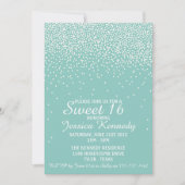 Invitation Glam Confetti Sweet moderne 16 Anniversaire (Devant)