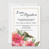 Invitation Glam coral rose blanc or parties scintillant maria (Devant)