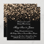 Invitation Glam de minuit doré Wedding shower de Couple (Devant / Derrière)