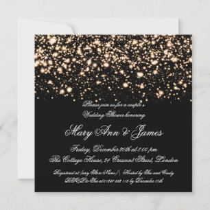 Invitation Glam de minuit doré Wedding shower de Couple