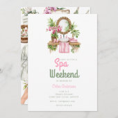 Invitation Glam d'été rose | Fin de semaine de bachelorette (Devant / Derrière)