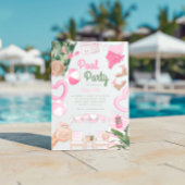 Invitation Glam d'été rose | Pool Party