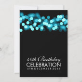 Invitation Glam d'Hollywood Turquoise, 40e anniversaire (Dos)