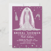 Invitation Glam Diamond Mariage robe Fête des mariées de Berr (Devant)