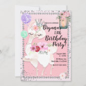 Invitation Glam Diva Llama Princess Anniversaire (Devant)
