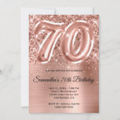 Invitation Glam doré Rose de la Glitterie Sparkly 70e anniver (Devant)