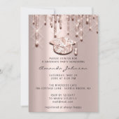 Invitation Glam effet 3D Rose de poudres pour Casquette (Devant)